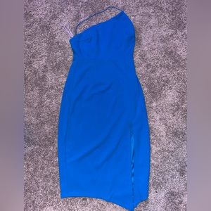 Worn once Midi One Shoulder Blue Lulus Dress
